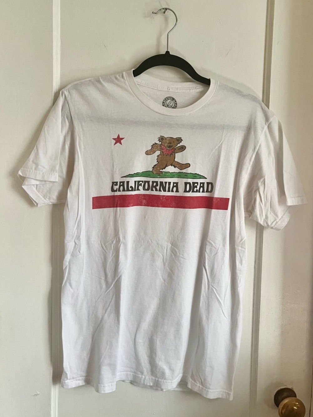 Grateful Dead White Tee with Red and Brown Bear